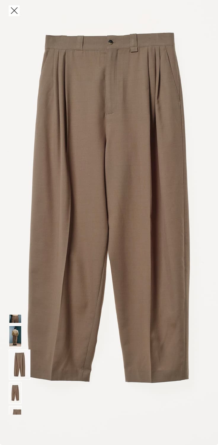 자라 x 윌리 차바리아 플리츠 수트 트라우저 카멜 상품이미지1