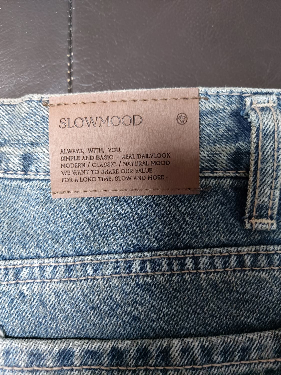 슬로우무드 네츄럴 여성 워싱 와이드 데님팬츠(S) 
 상품이미지3