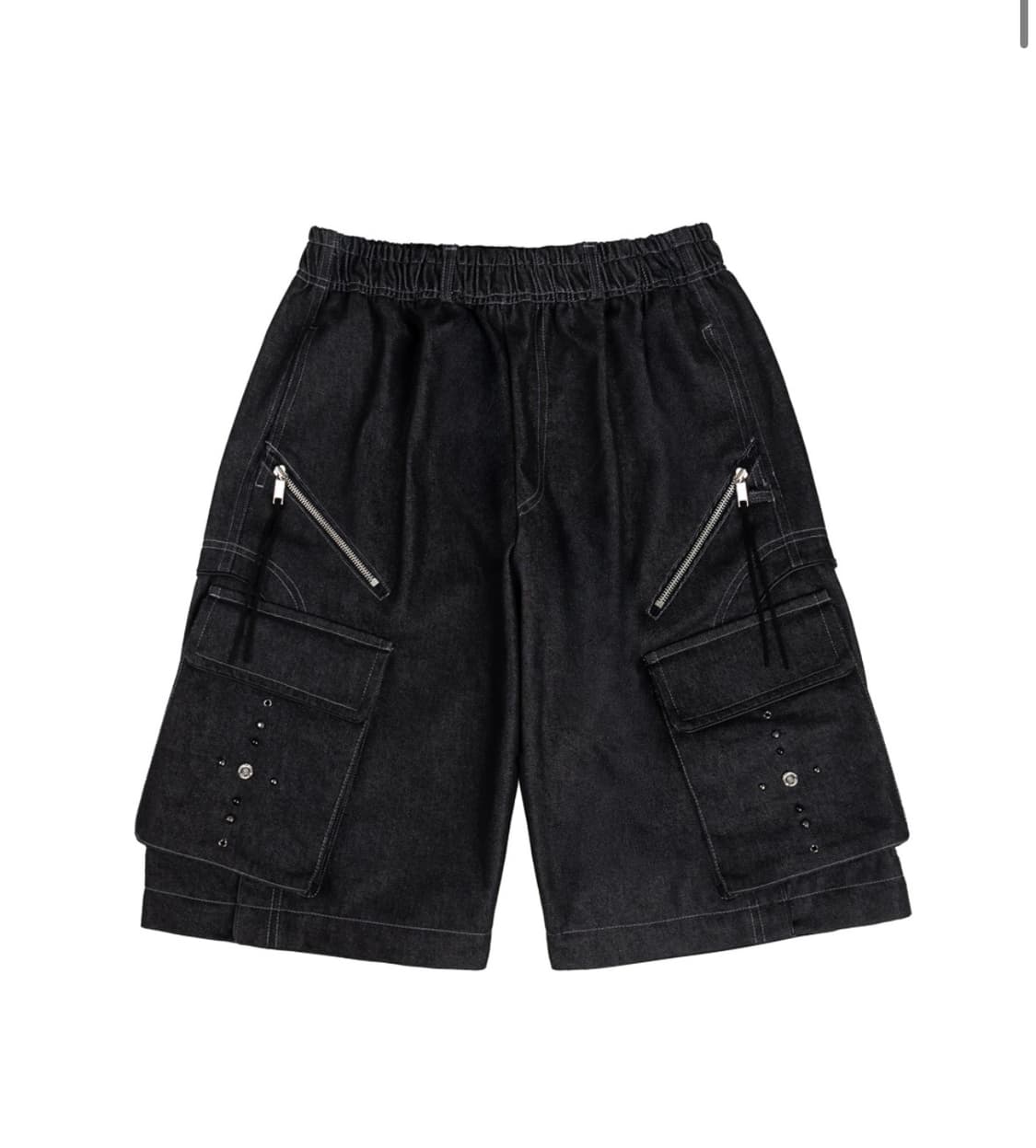 알에스에스씨X포그서비스 리벳 카고 데님 팬츠 블랙 1사이즈 상품이미지3