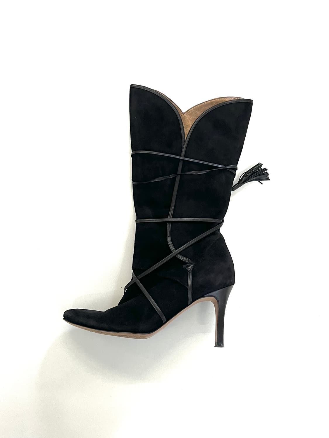 막스마라 레더 레이스 스웨이드 롱부츠 상품이미지4