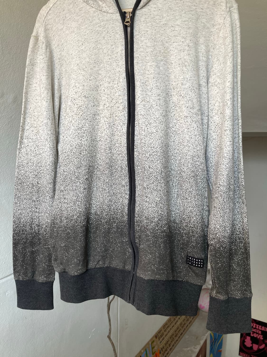 빈티지 워싱 차콜 후드집업 상품이미지3