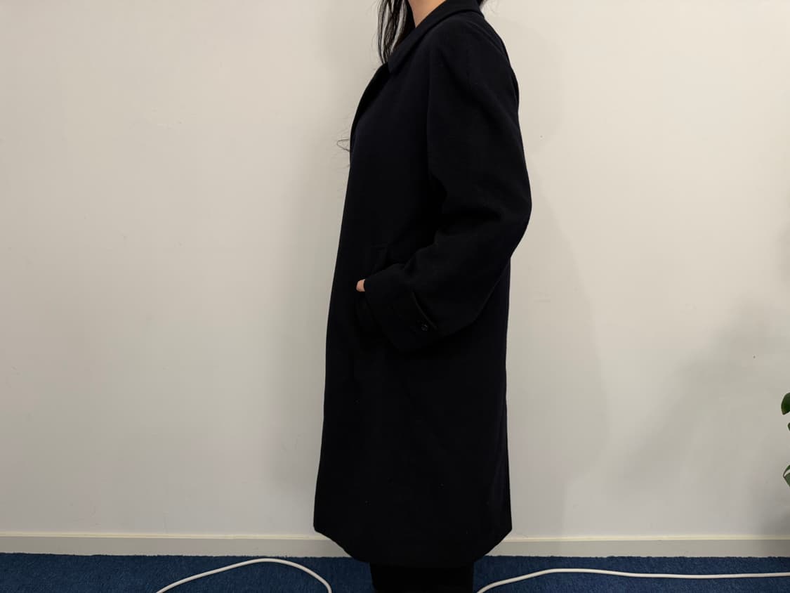 빈티지 캐시미어 롱 코트 블랙 상품이미지2