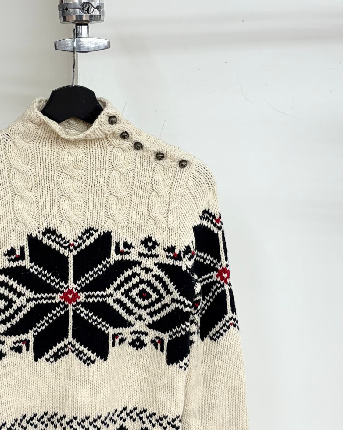 랄프로렌 아이보리 노르딕 터틀넥 스웨터 상품이미지4