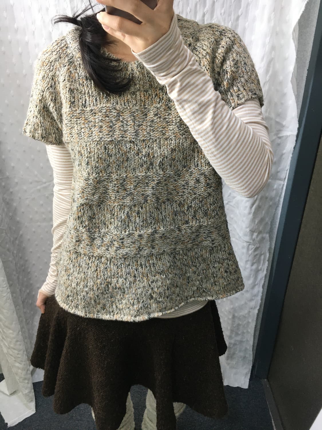 베이지 스트라이프 이너 티셔츠 상품이미지3