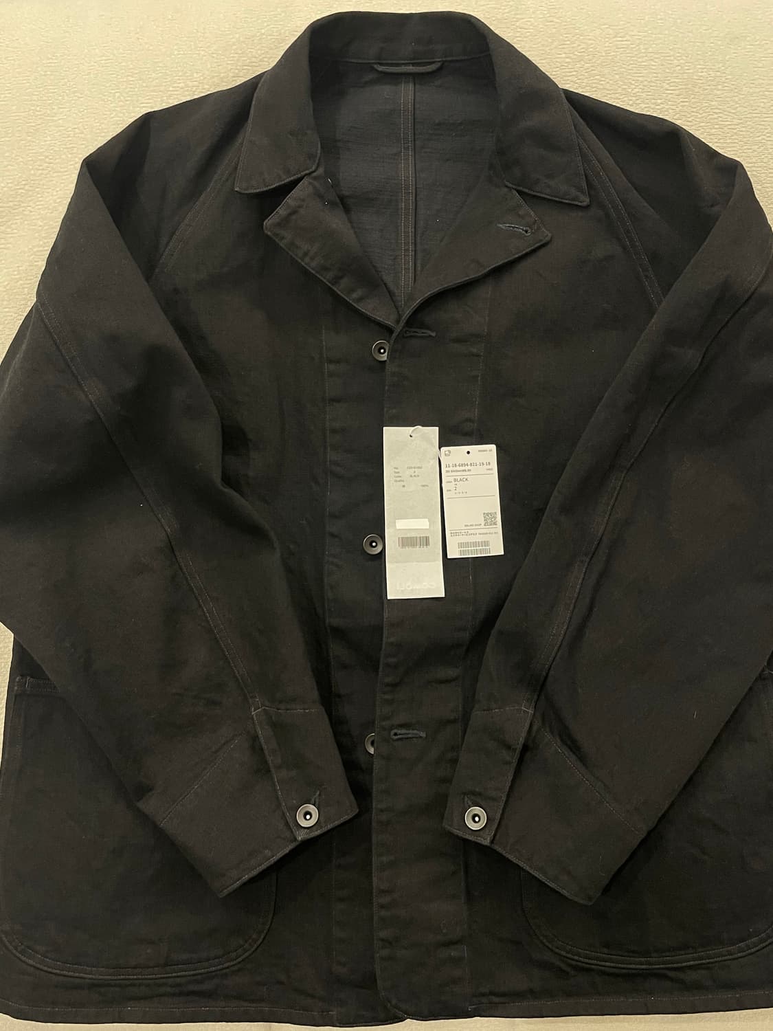 코모리 25AW 블랙데님 워크자켓 사이즈2 판매 상품이미지1