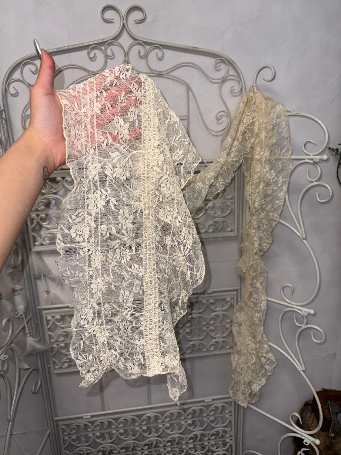Ivory floral lace scarf 상품이미지3