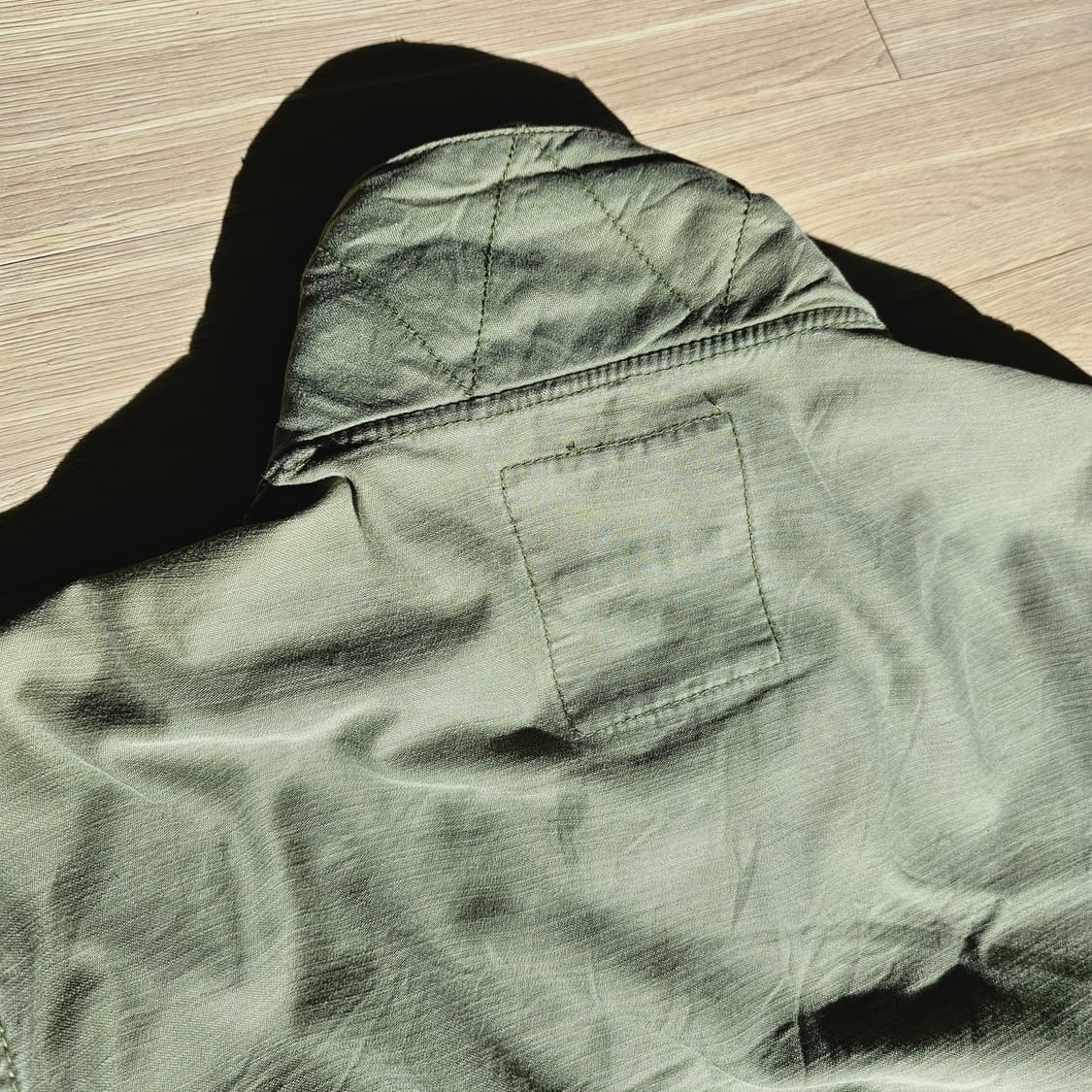 100~105 L~XL 백넘버 카키 밀리터리 하이넥 자켓 재팬 빈티지 상품이미지7