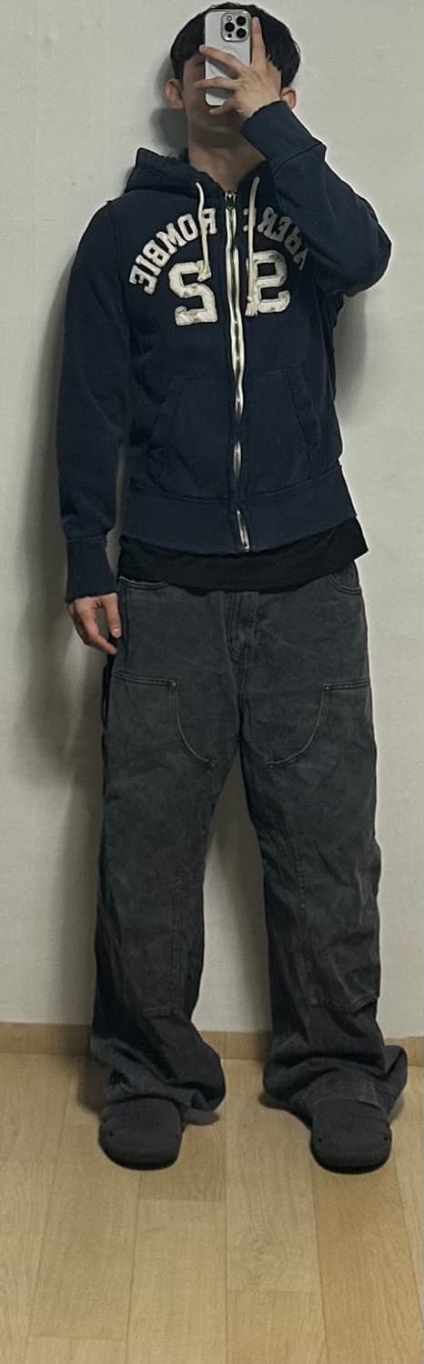 아베크롬비 로고 후드집업 상품이미지5