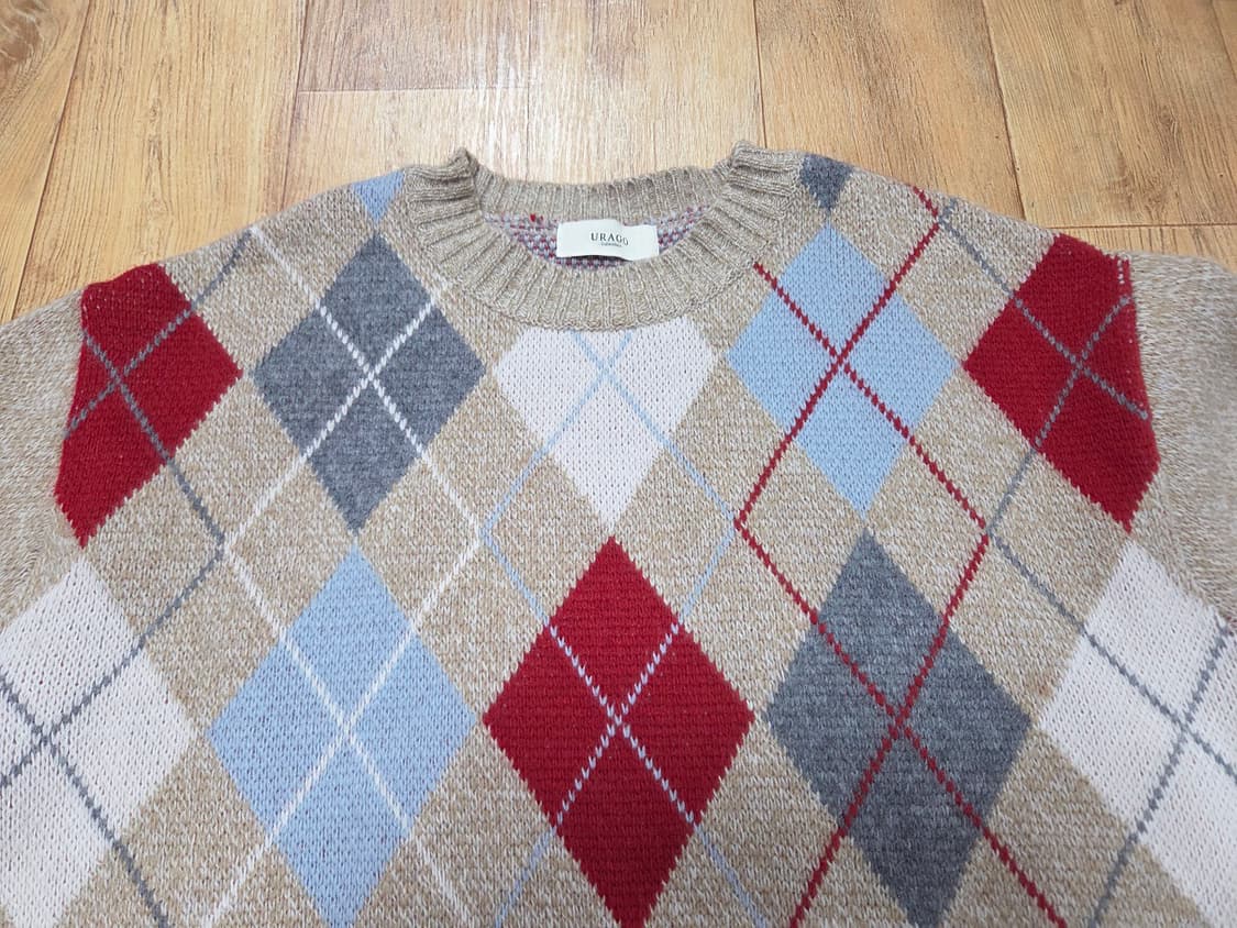 유라고(URAGO) 아가일패턴 울니트 프리사이즈 새상품 상품이미지5