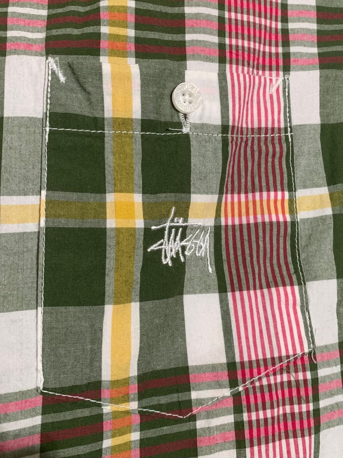 00’s Stussy 스투시 체크 도트 반팔셔츠 상품이미지3