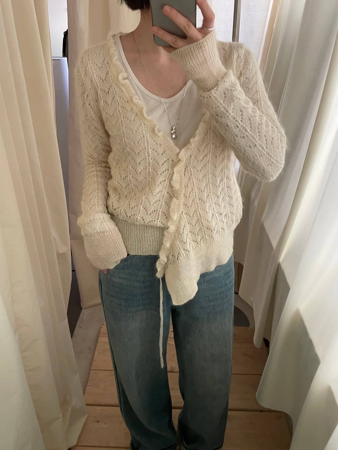 vintage frill crochet wrap cardigan 상품이미지9