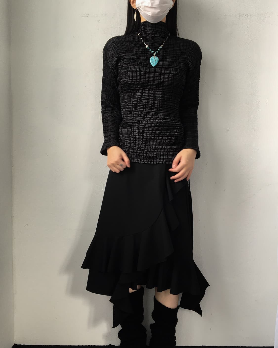 Pleats high neck sleeve 상품이미지4