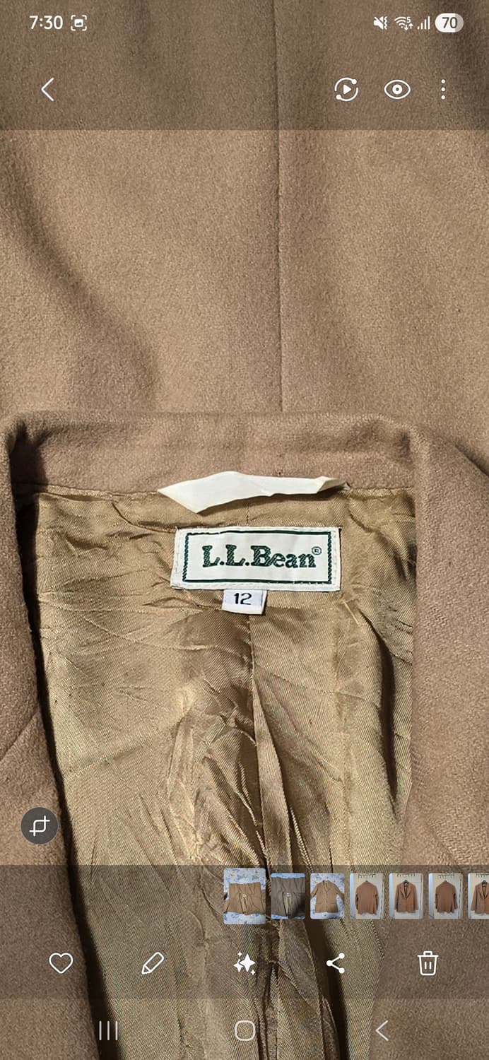 L.L.Bean 베이지 울 자켓 M 상품이미지3