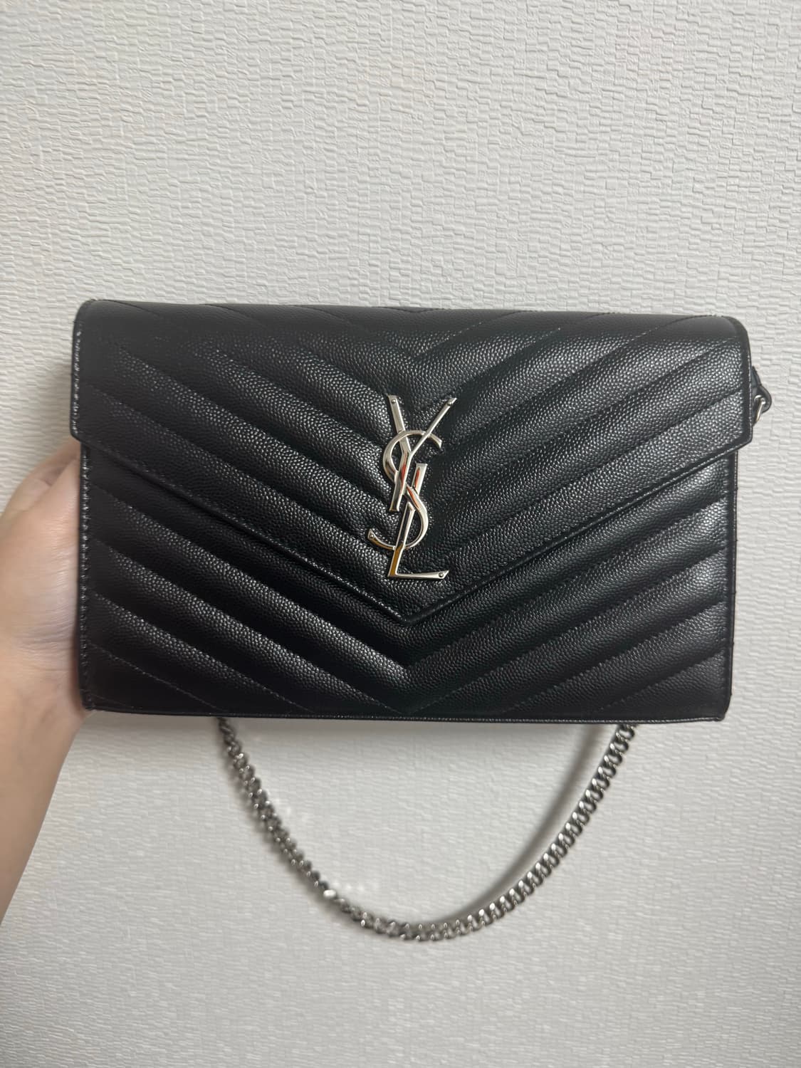 생로랑 엔벨로프 체인백 은장 크로스백 WOC (정품) 상품이미지1