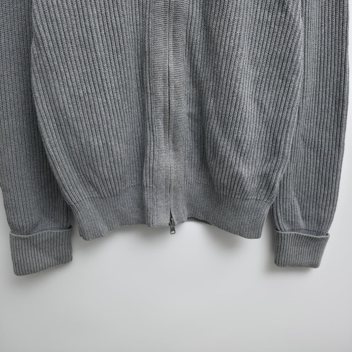 [M] 타미힐피거프리미엄 코튼  그레이 니트 집업 가디건 상품이미지3