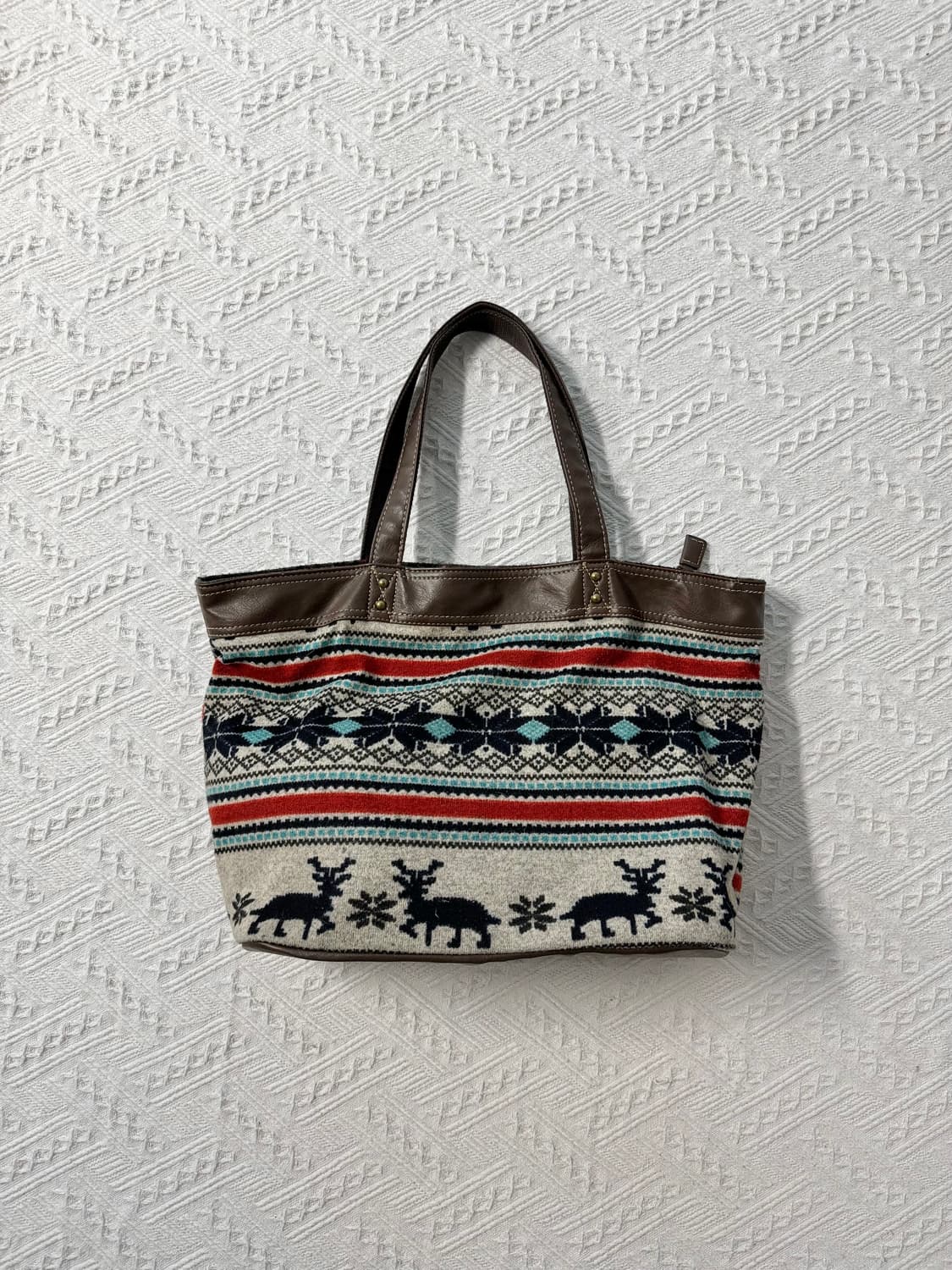 노르딕 패턴 니트 백 상품이미지1