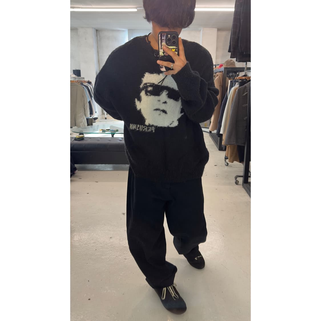 페루슈 모헤어 텍스쳐 오버핏 스웨터 상품이미지3