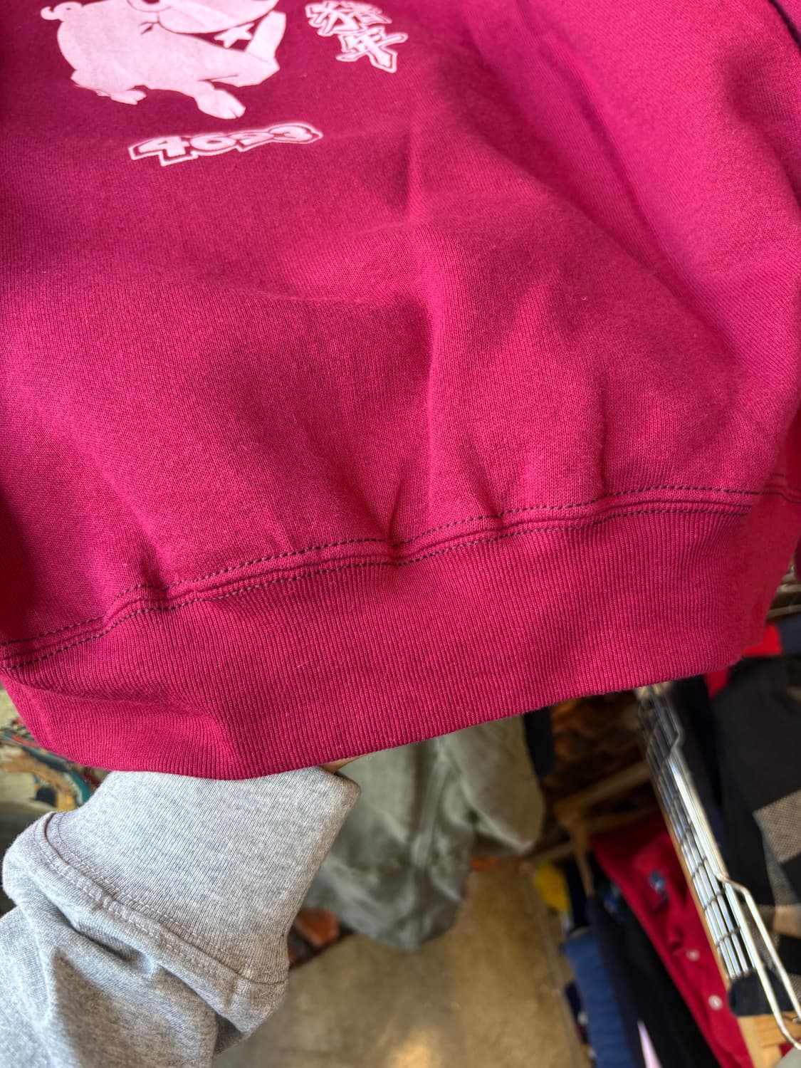 90s usa fruit of the loom 버건디 스웻 상품이미지6