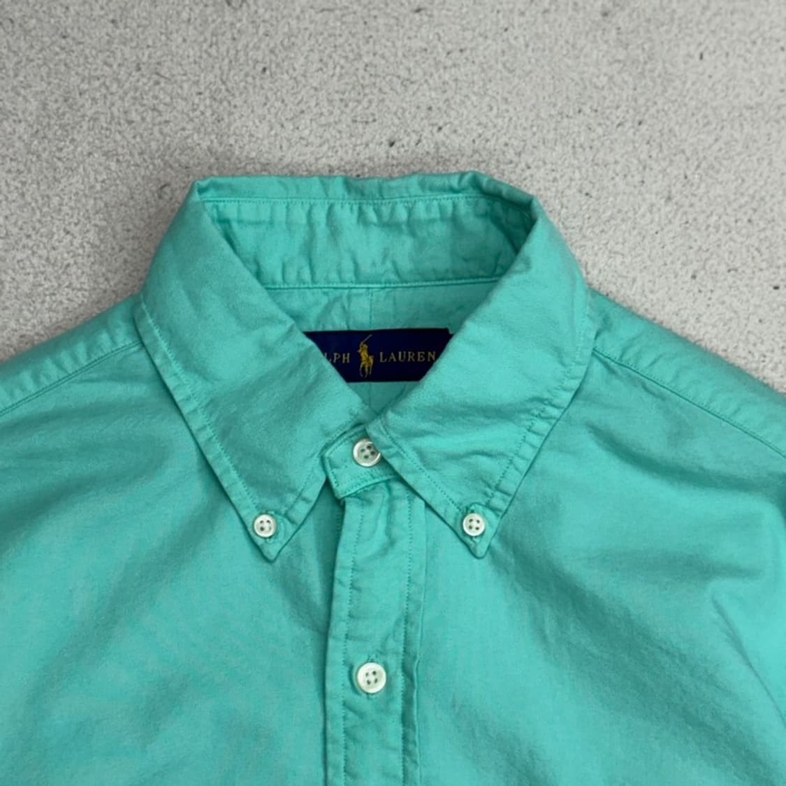 새상품 RALPH LAUREN 민트 그린 옥스포드 셔츠 S 상품이미지4