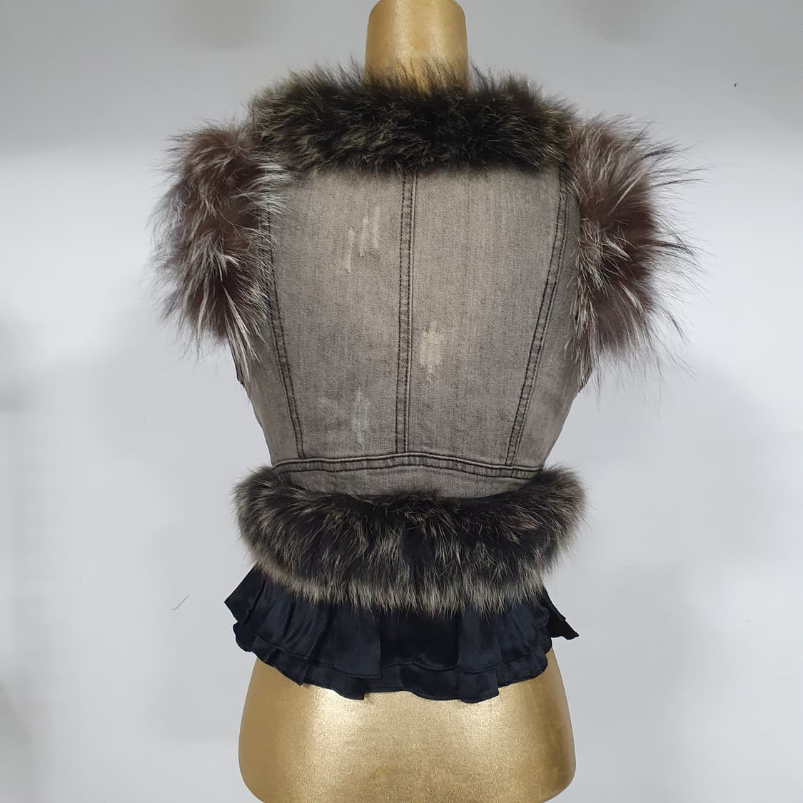 빈티지 데님 토끼털 조끼 y2k 페어리그런지 오네갸루 달천깔 상품이미지2