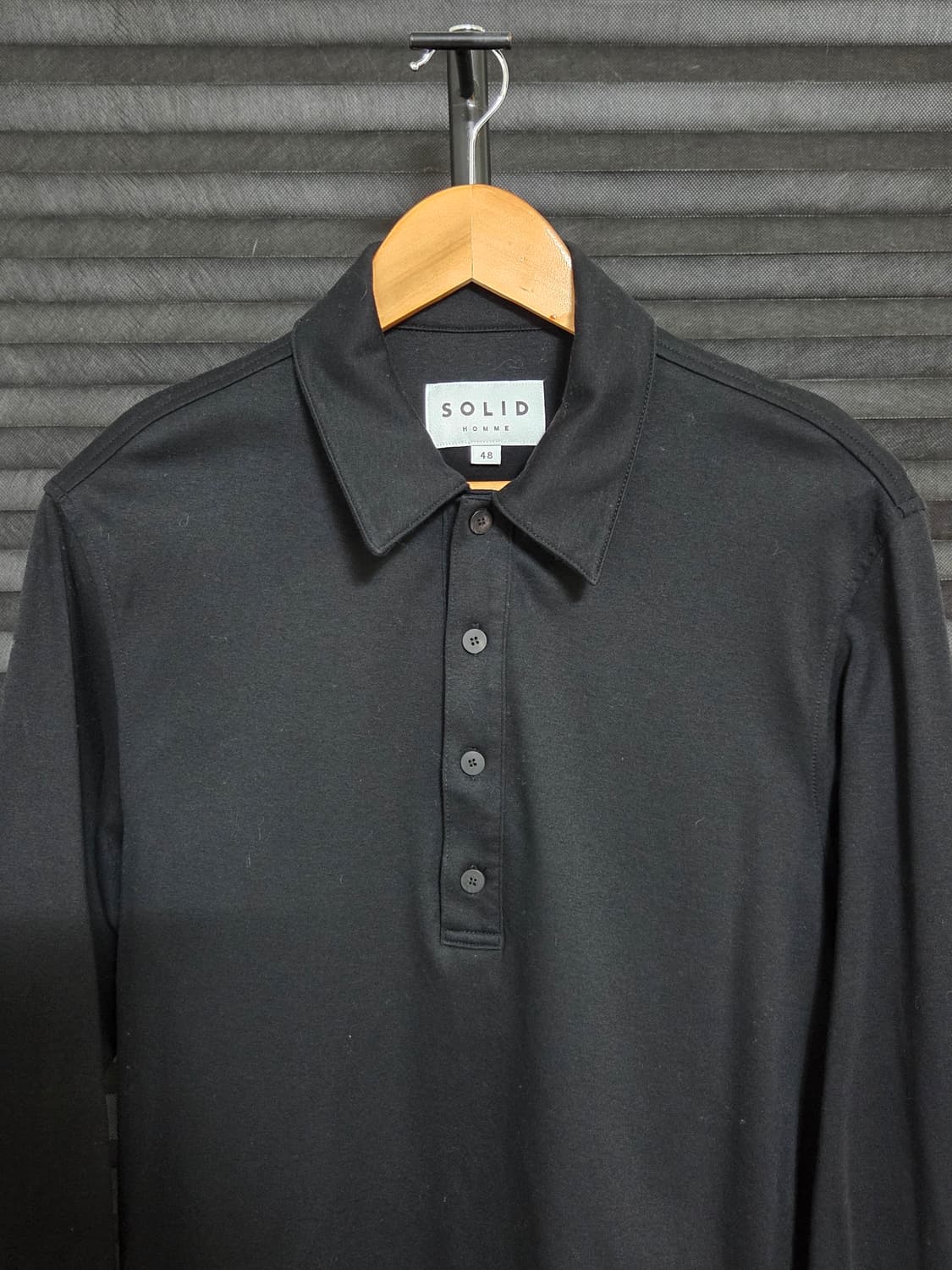 (정품) [솔리드옴므] 백 메탈 스퀘어 로고 카라 셔츠 | 00145 상품이미지2