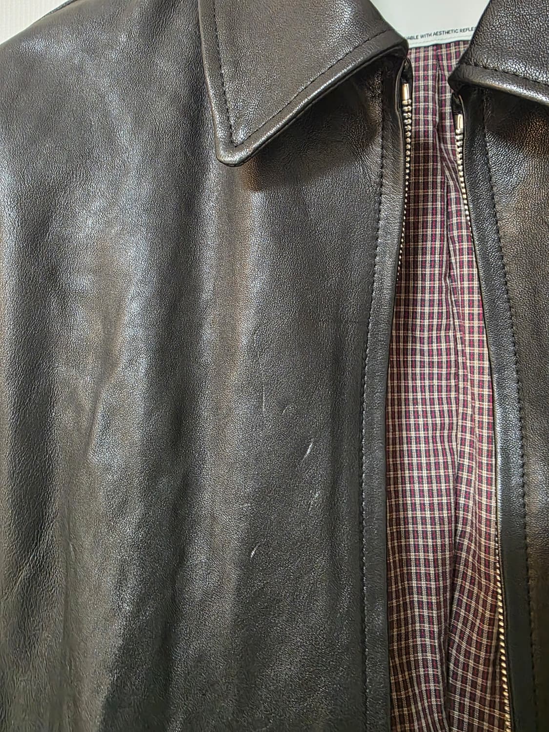 인더로우 아드리안 레더 블루종 블랙 3사이즈 상품이미지2