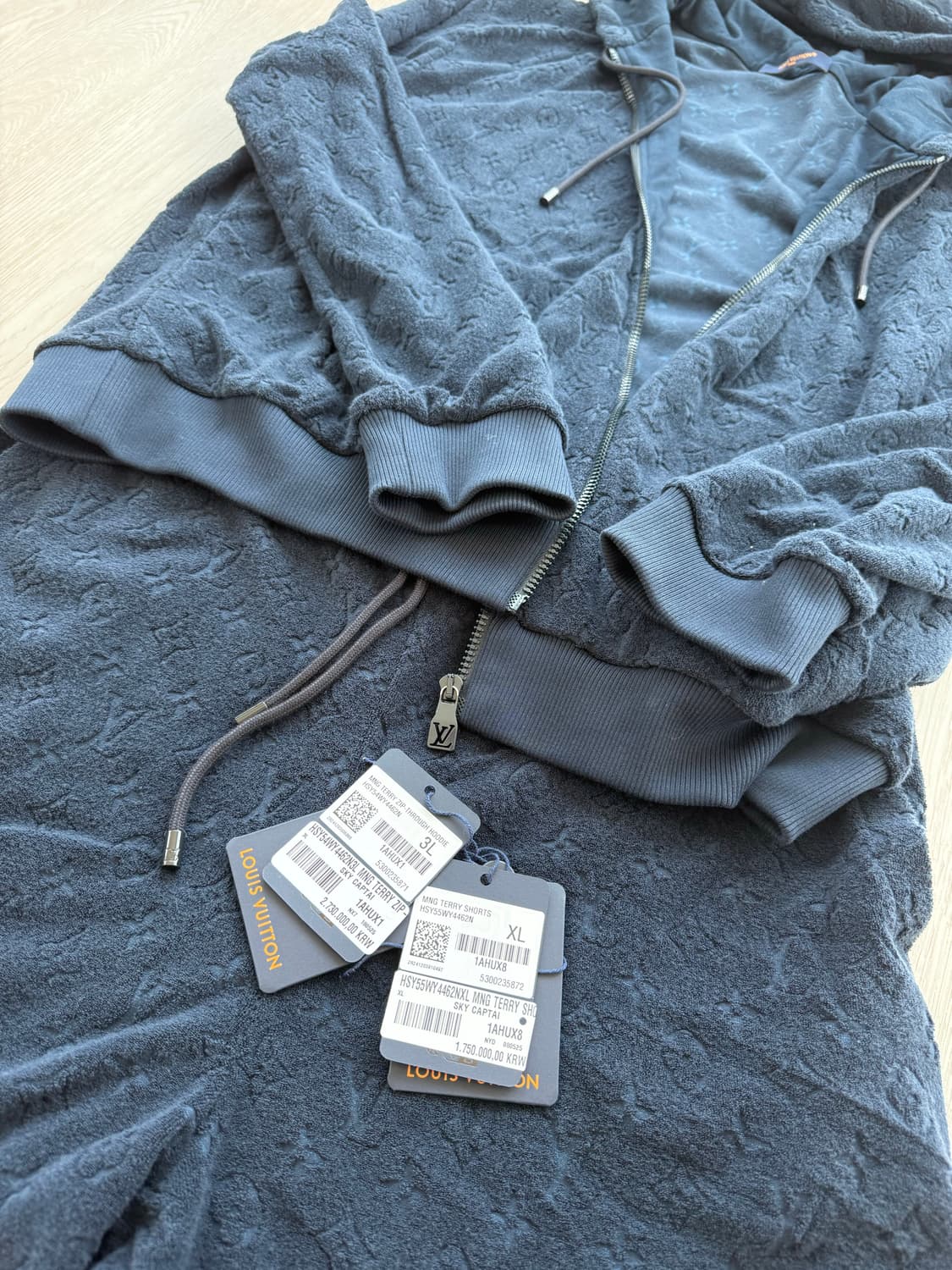 루이비통 모노그램 프렌치 테리 집스루 후디 후드집업 셋업 상품이미지6