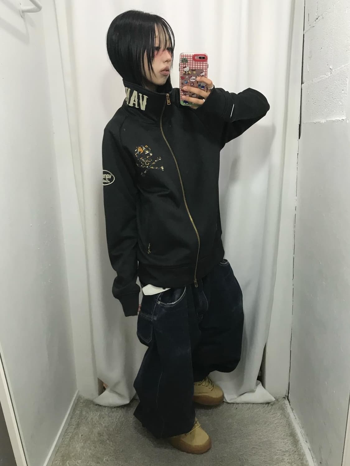 Vanson Embroidery Cubic Two-way Jersey 상품이미지4