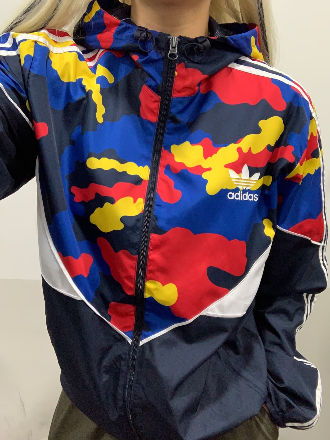 (빈티지)Adidas 아디다스 빅 트레포일 멀티 카모 윈드브레이커 상품이미지1