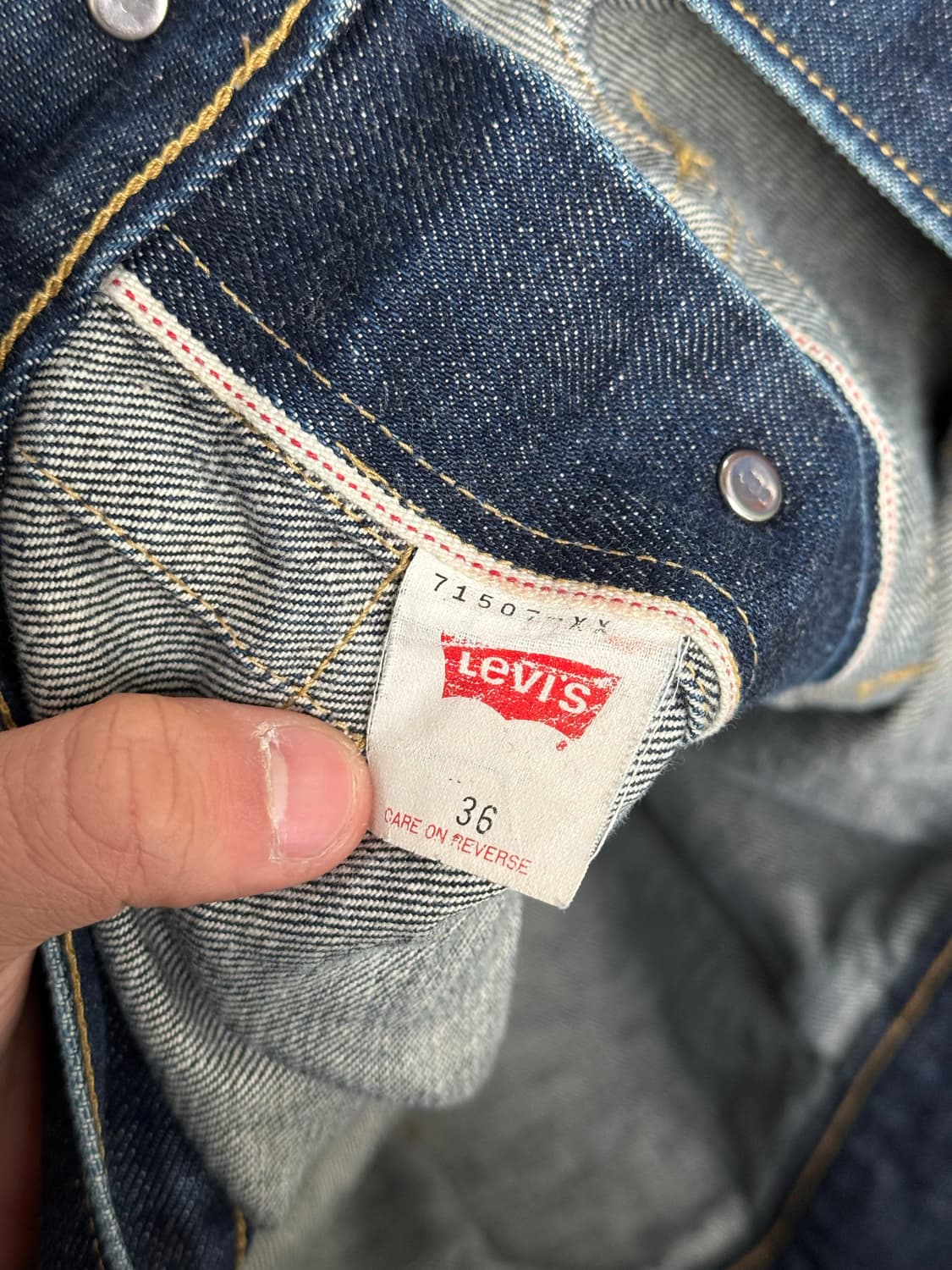 90s Levi’s 빅E 71507-XX Type 2 데님 자켓 리바이스 상품이미지5