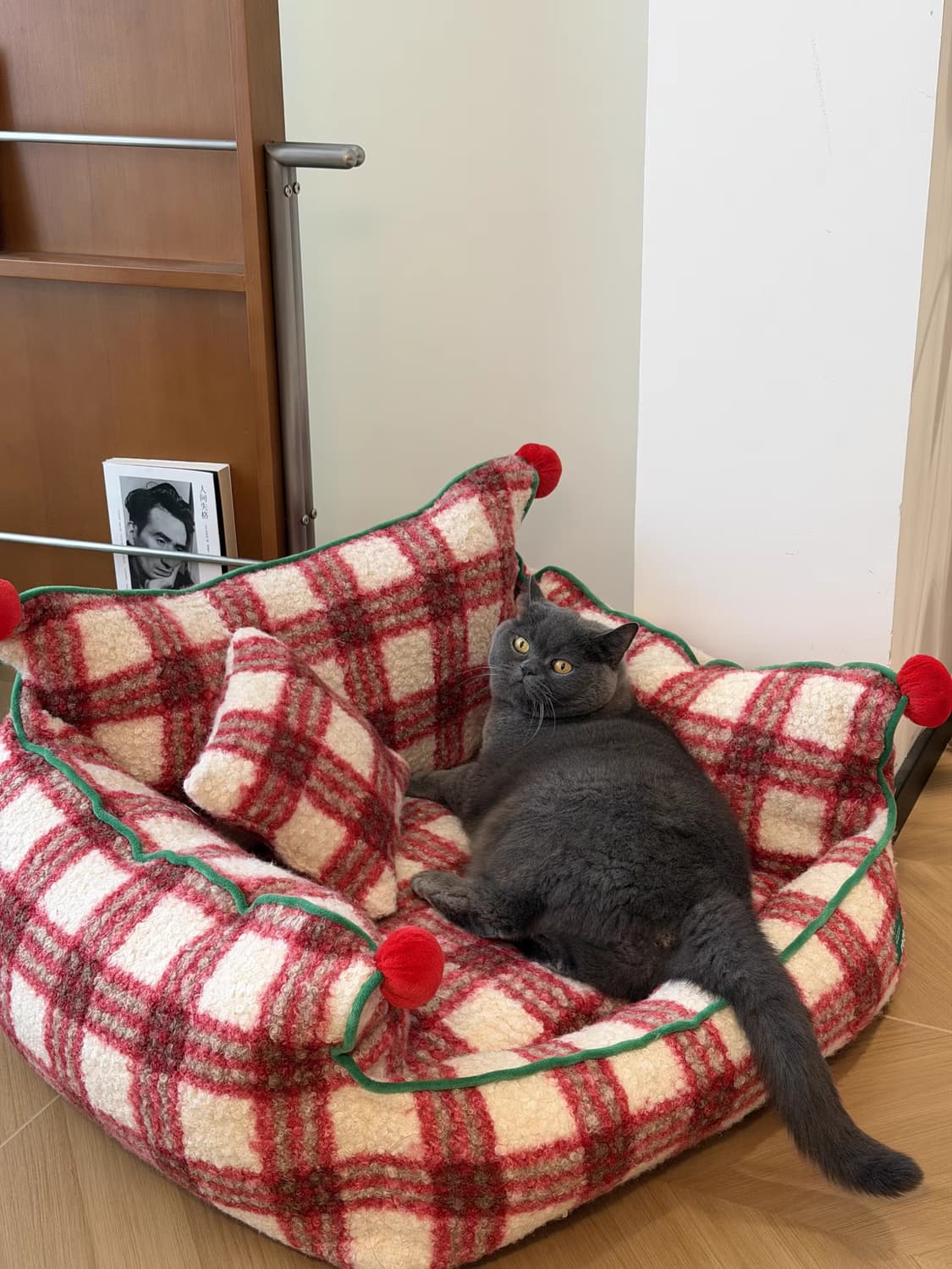 강아지 고양이 대형 부클소재 침대 세트 (솜 분리가능) 상품이미지1