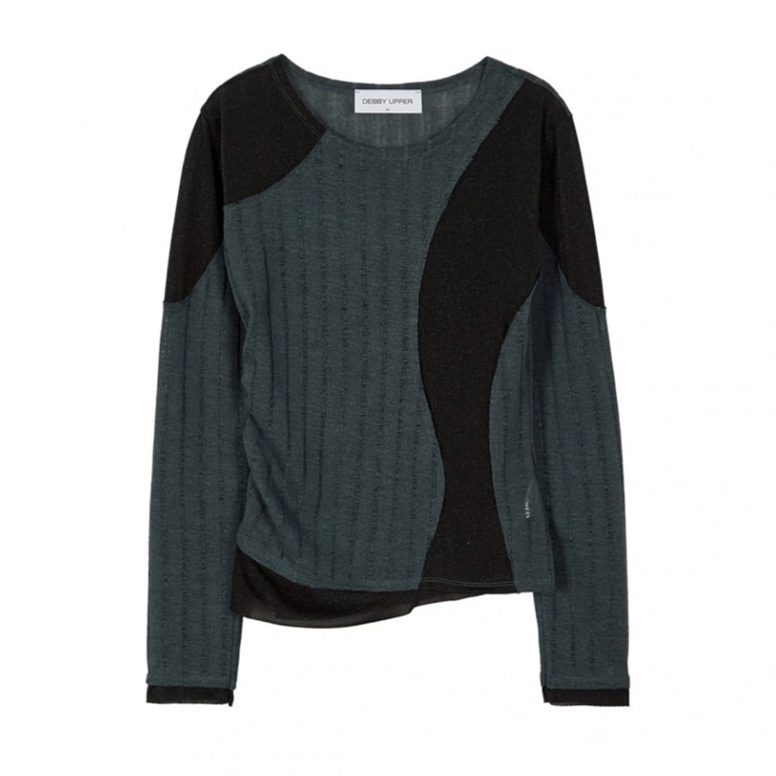 데비어퍼 PHOEBE CURVED TOP_BLACK/CHARCOAL 상품이미지1