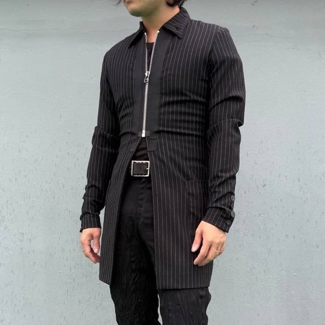 Jean Paul Gaultier Pinstripe Zip Coat 상품이미지3