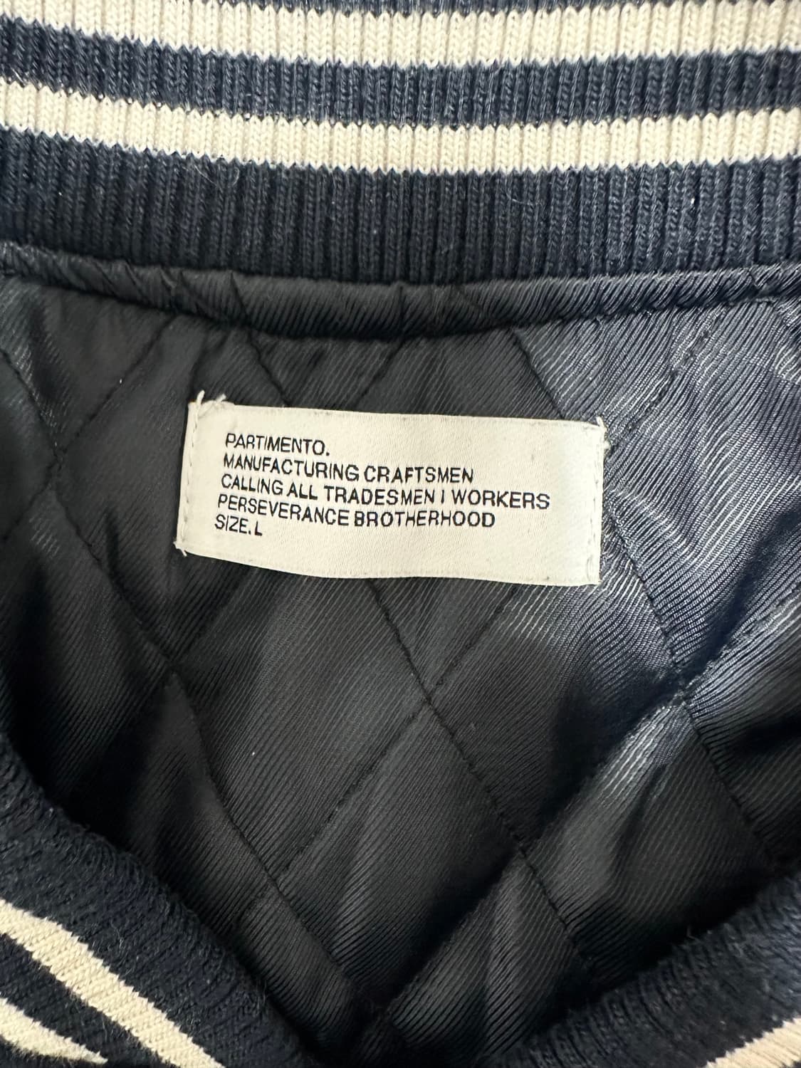 파르티멘토 레더 누빔 바시티 자켓 상품이미지6