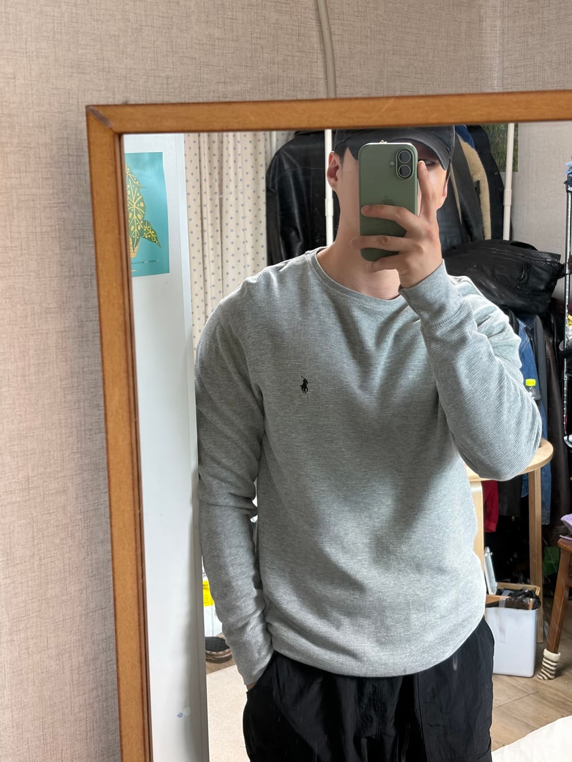 100-105) 폴로 랄프로렌 와플티 긴팔 회색 상품이미지8