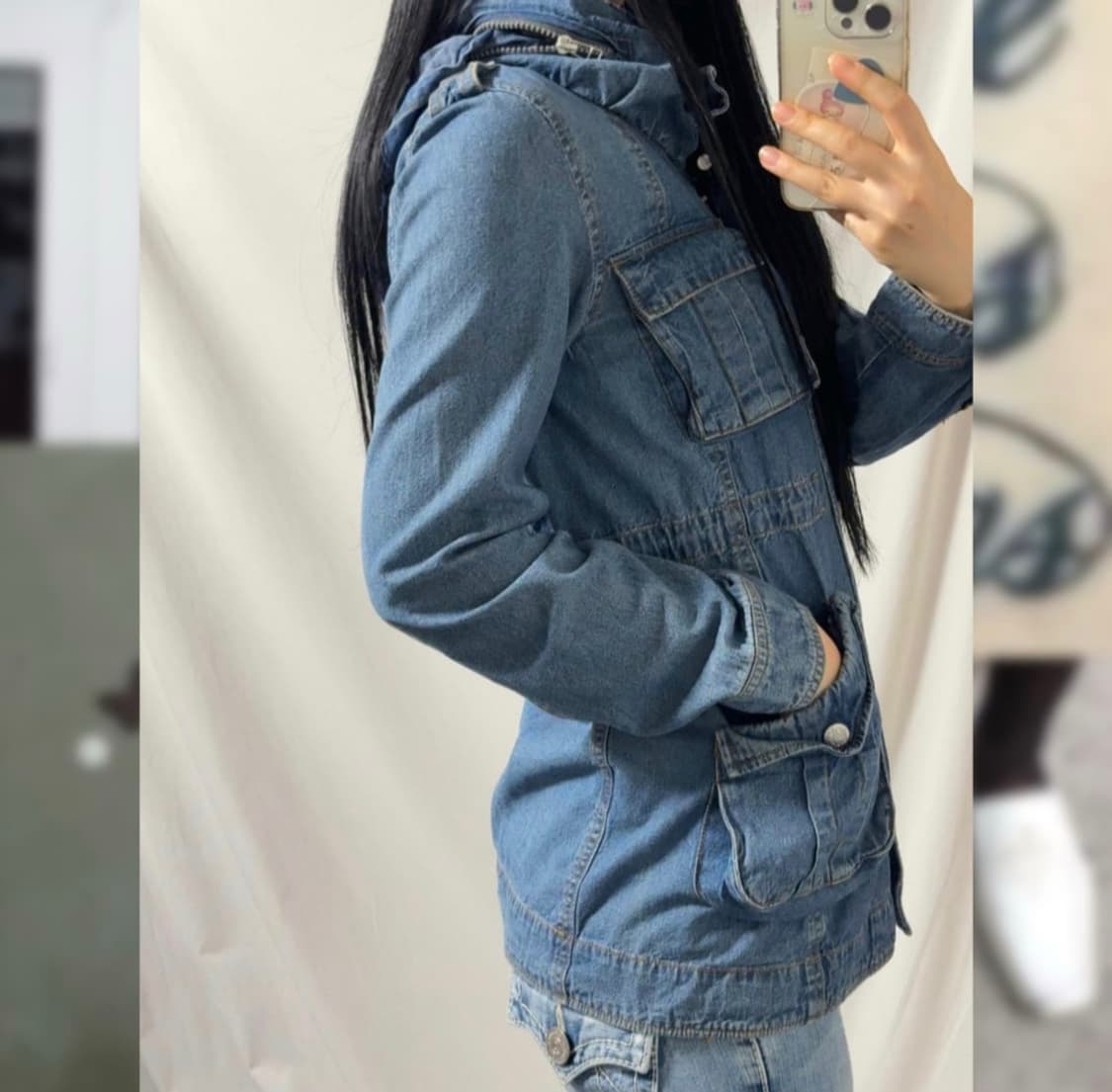 일본 빈티지 히든 포켓 데님 자켓 청자켓 상품이미지4