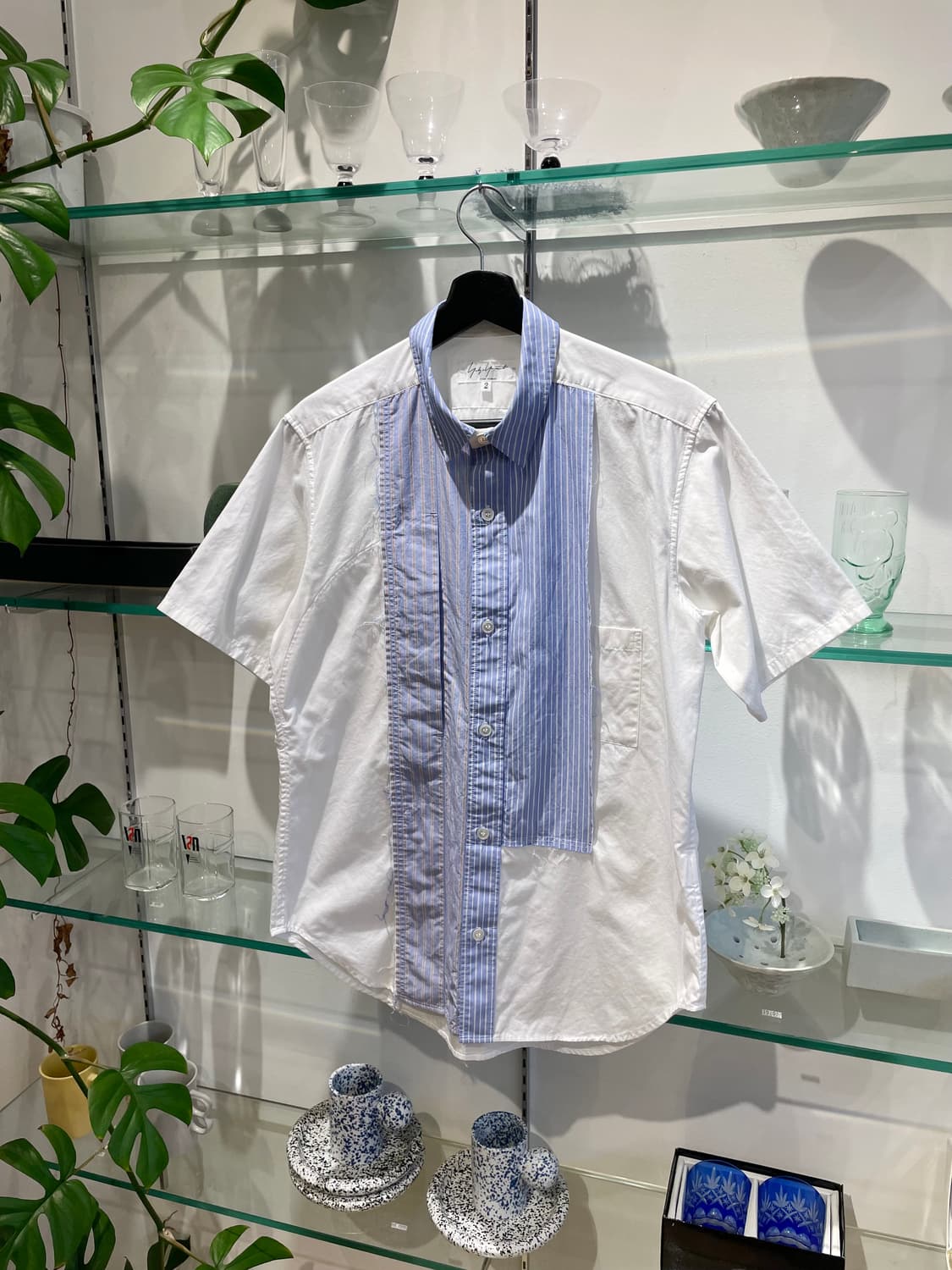 요지야마모토 뿌르옴므 patchwork shirt 상품이미지4