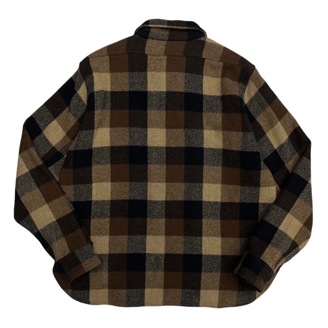 베이프 90s 빈티지 초콜렛 체크패턴 반집업 울셔츠 M 상품이미지3
