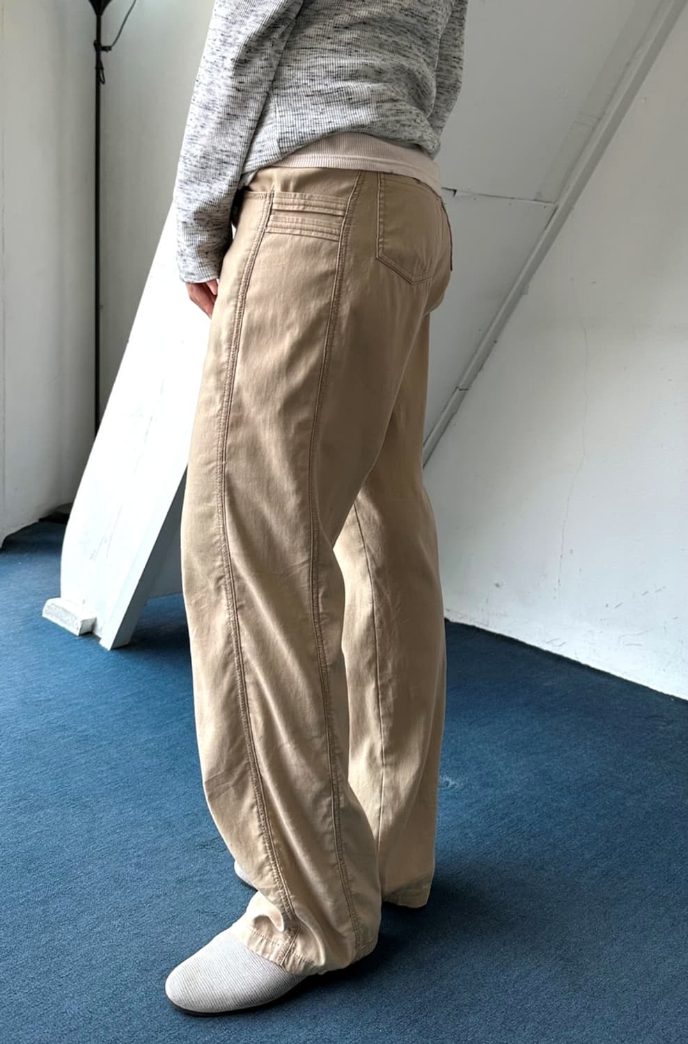 PU blended stretched panel pants 상품이미지10