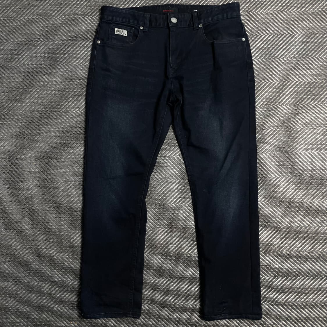 EVISU 에비수 오리지날 슬림핏 네이비 흑청 워싱 데님팬츠 y 5912 상품이미지4