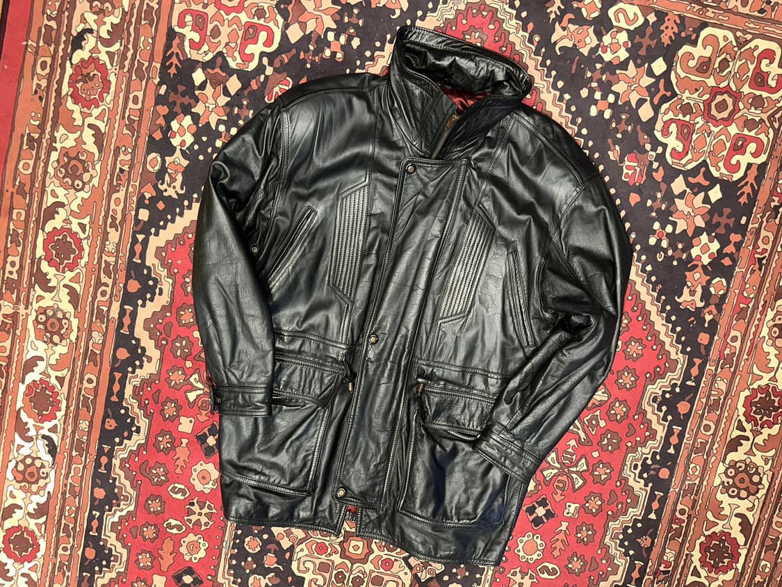 ( XL-2XL ) 가죽코트 가죽카코트 가죽하프 빈티지가죽 양가죽자켓 상품이미지6