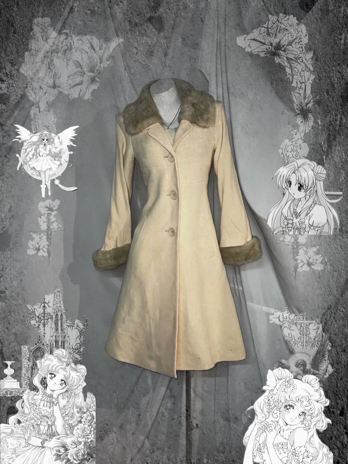 레스트로즈 달천깔 화이트 히메 오픈숄더니트 코디세트  상품이미지1