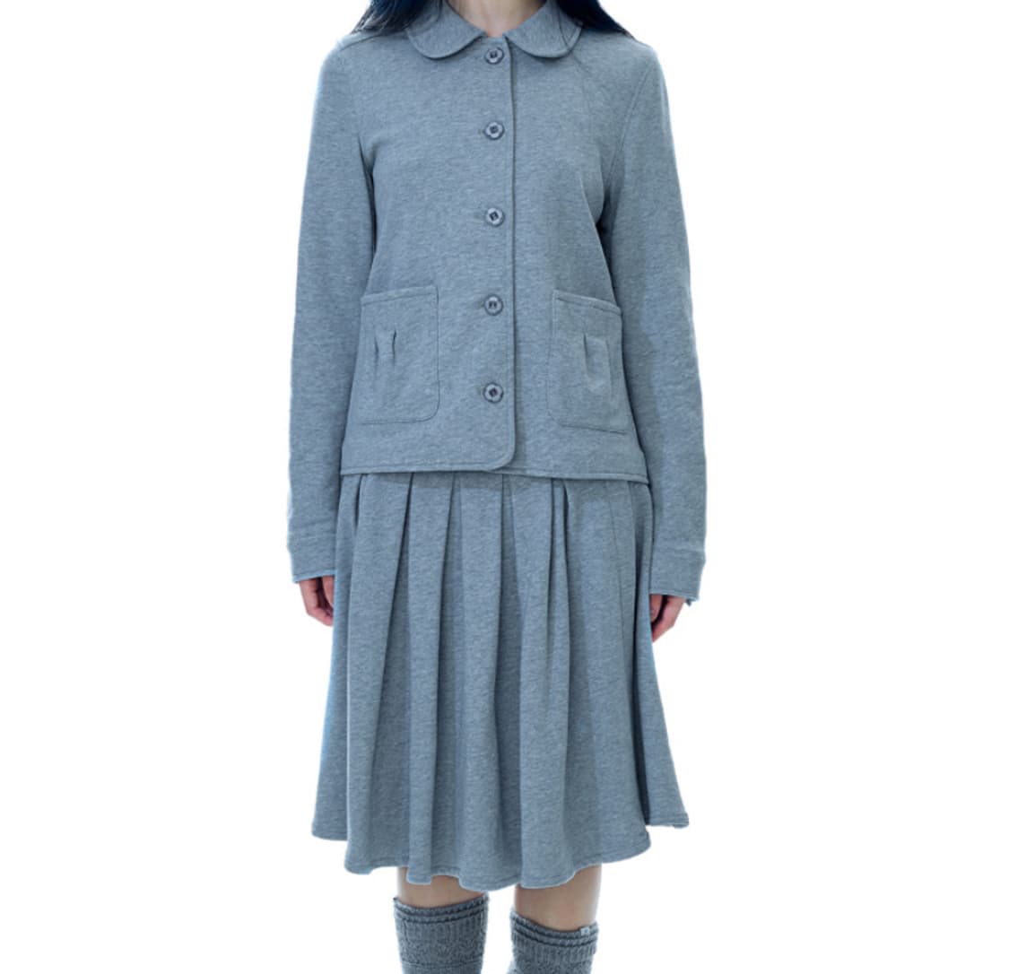 코이세이오 코지 스웻 셋업 그레이 자켓 스커트 상품이미지1