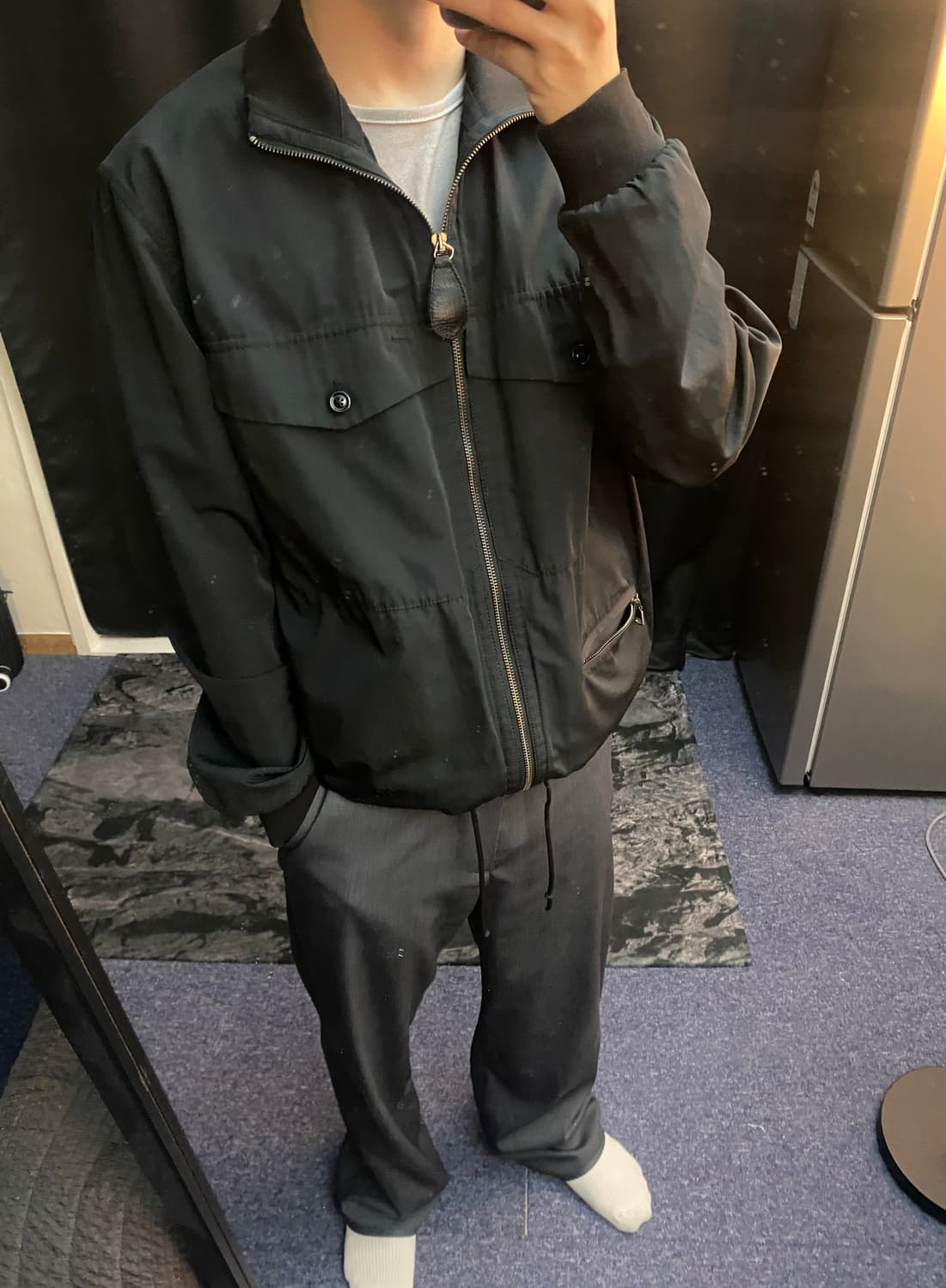 마르지엘라 하이넥 폴리코튼 블루종 상품이미지2
