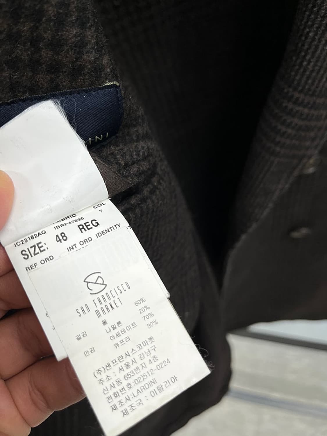 95) 라르디니 이태리 체크 울코트 상품이미지10