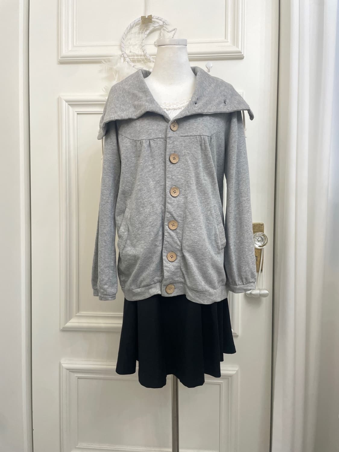 gray cotton mori pocket losse collar car 상품이미지1