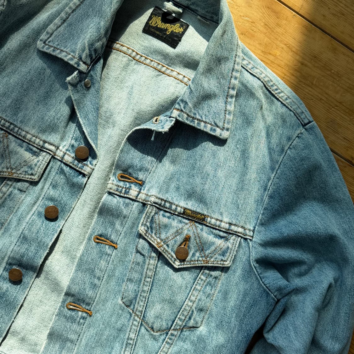 90‘s 랭글러 3세대 데님자켓 연청 지쟌 상품이미지3