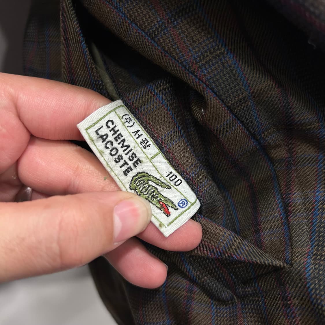 라코스테 리버시블 코튼 체크 숄카라 봄버자켓 상품이미지5