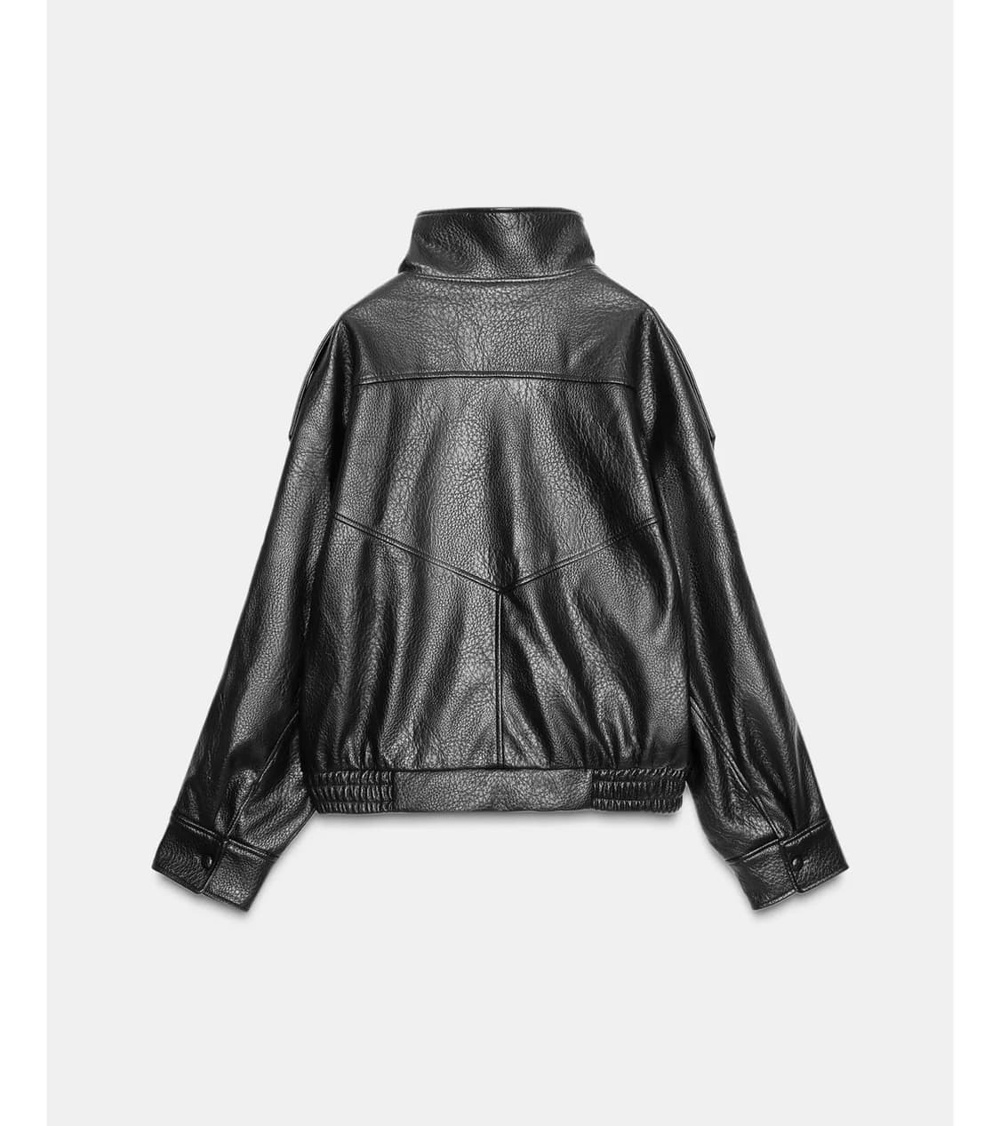 자라 품절대란 페이크레더 블랙 자켓 판매 4391/872/800  상품이미지4