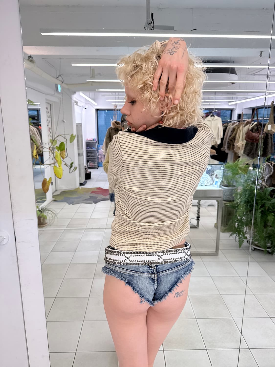 waffle knit shirt 상품이미지5